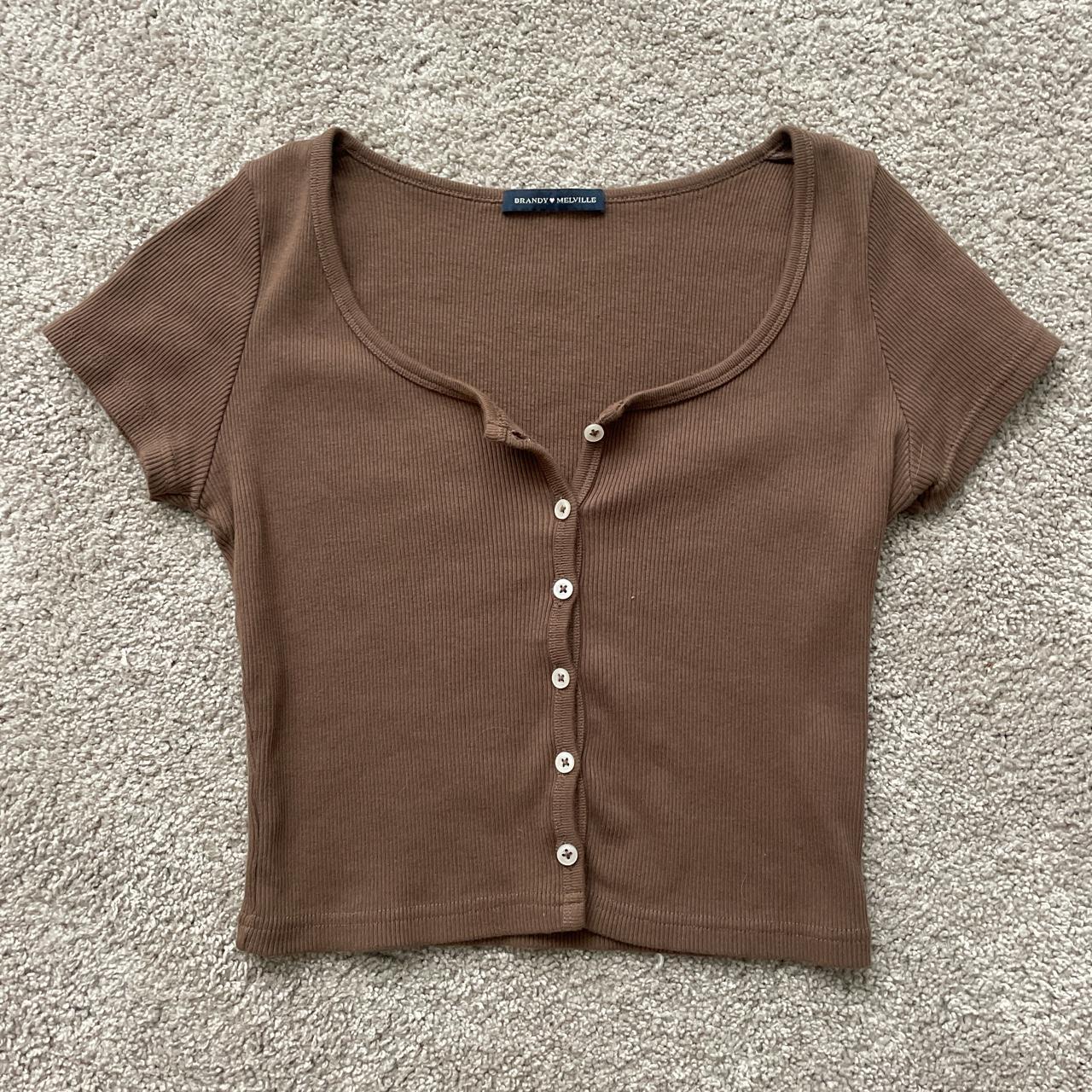 Brandy Melville Women's Brown Croptop Depop