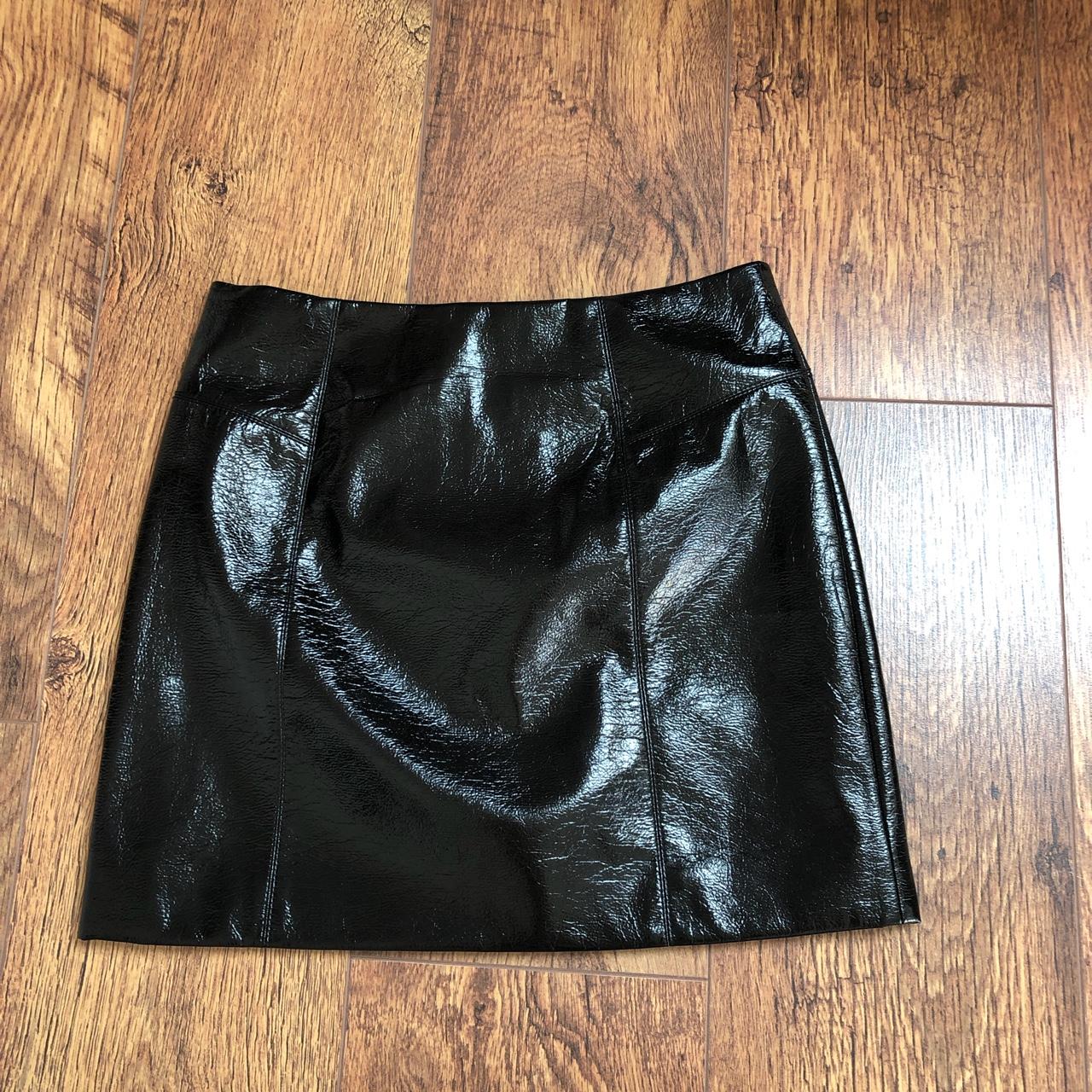 H M skirt with zip New with tags h m latex skirt Depop