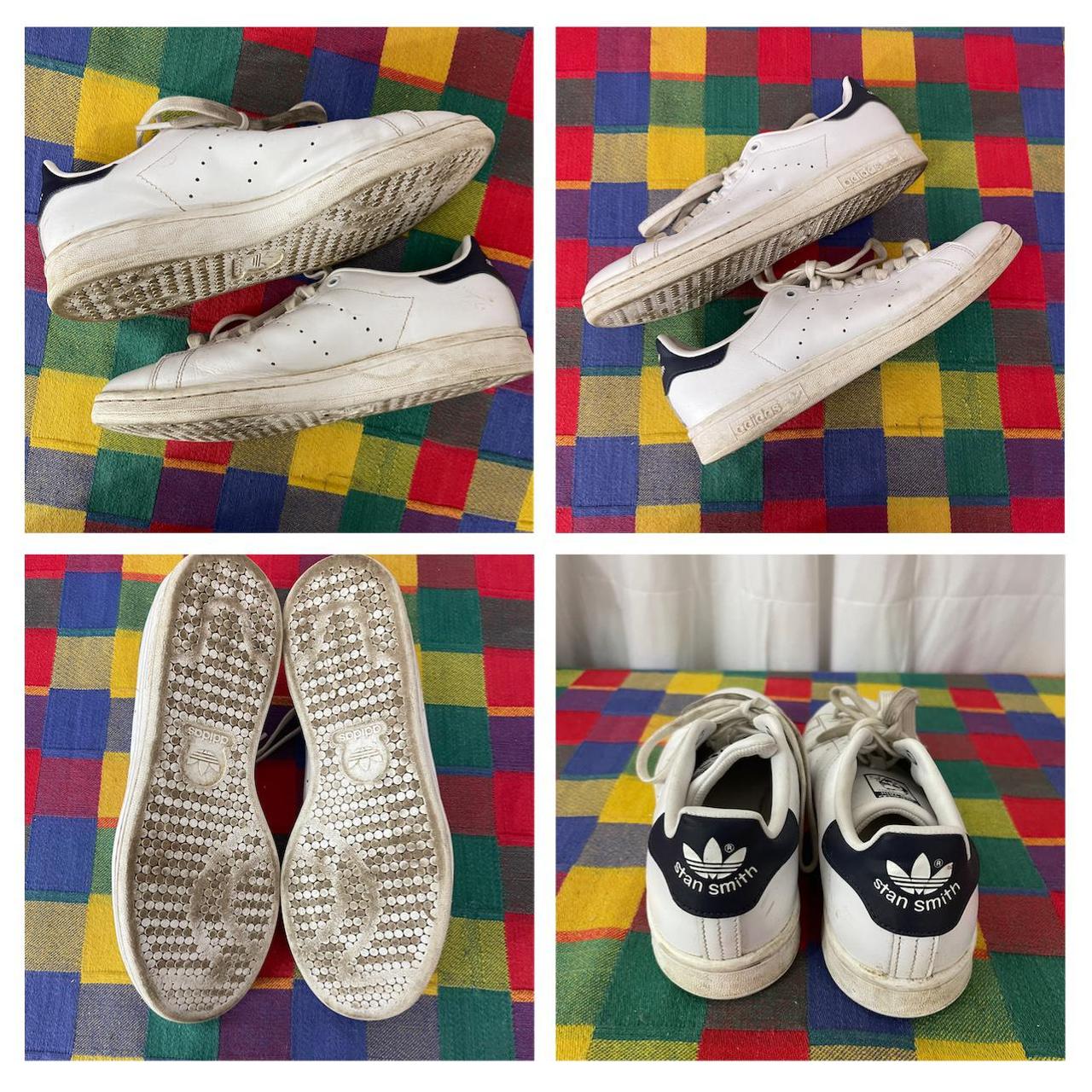 Adidas Men's White and Blue Trainers (4)