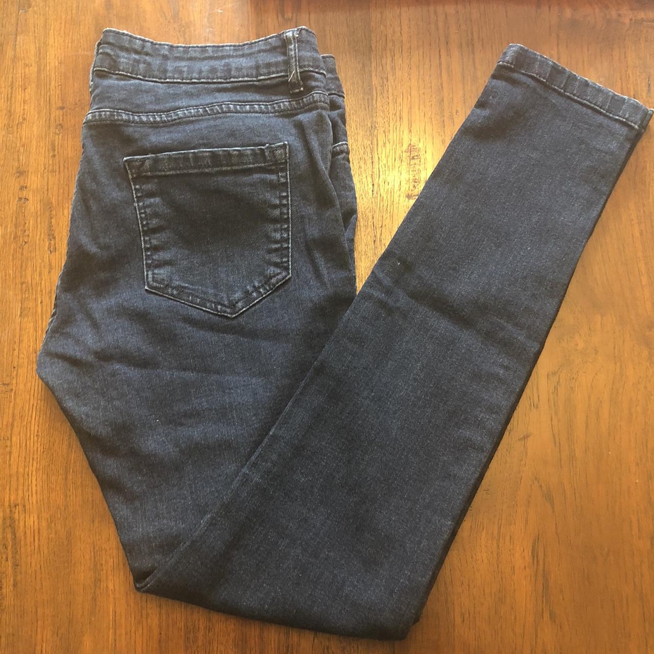 Navy blue skinny jeans. In really good condition,... - Depop