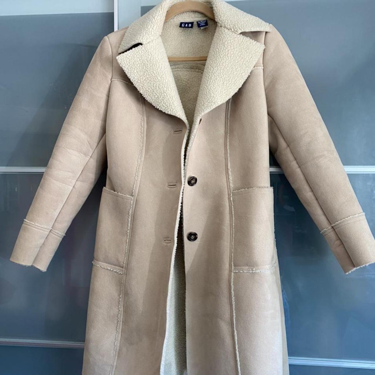 GAP faux suede leather trench coat 🤎, -size: