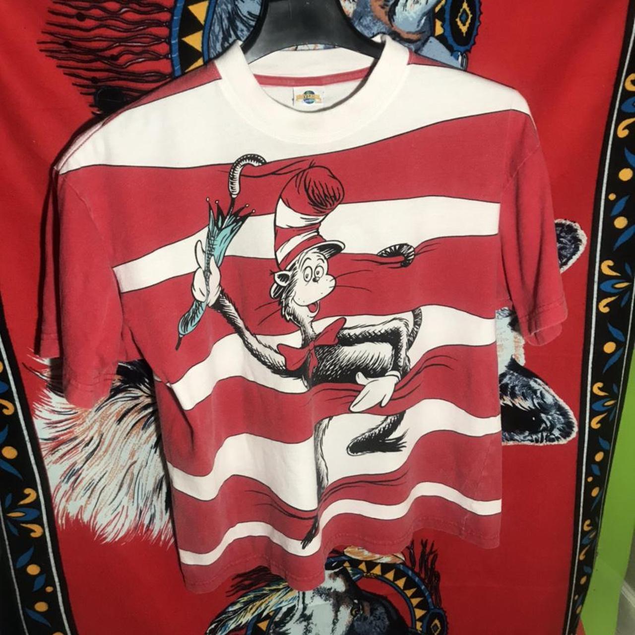 Cat In The Hat Graphic Shirt Front And Back All Over... - Depop