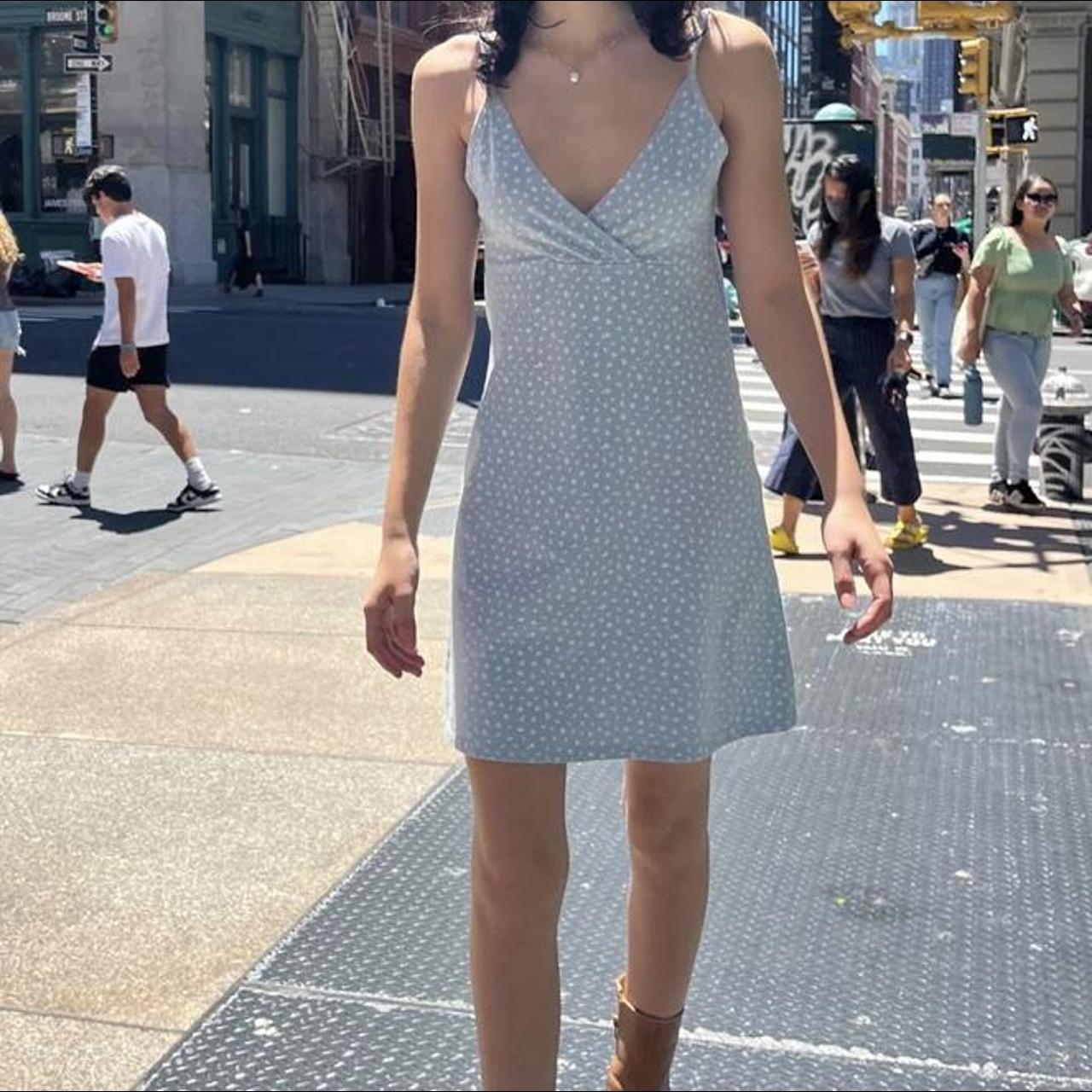 brandy melville blue floral amara dress ☆no... Depop