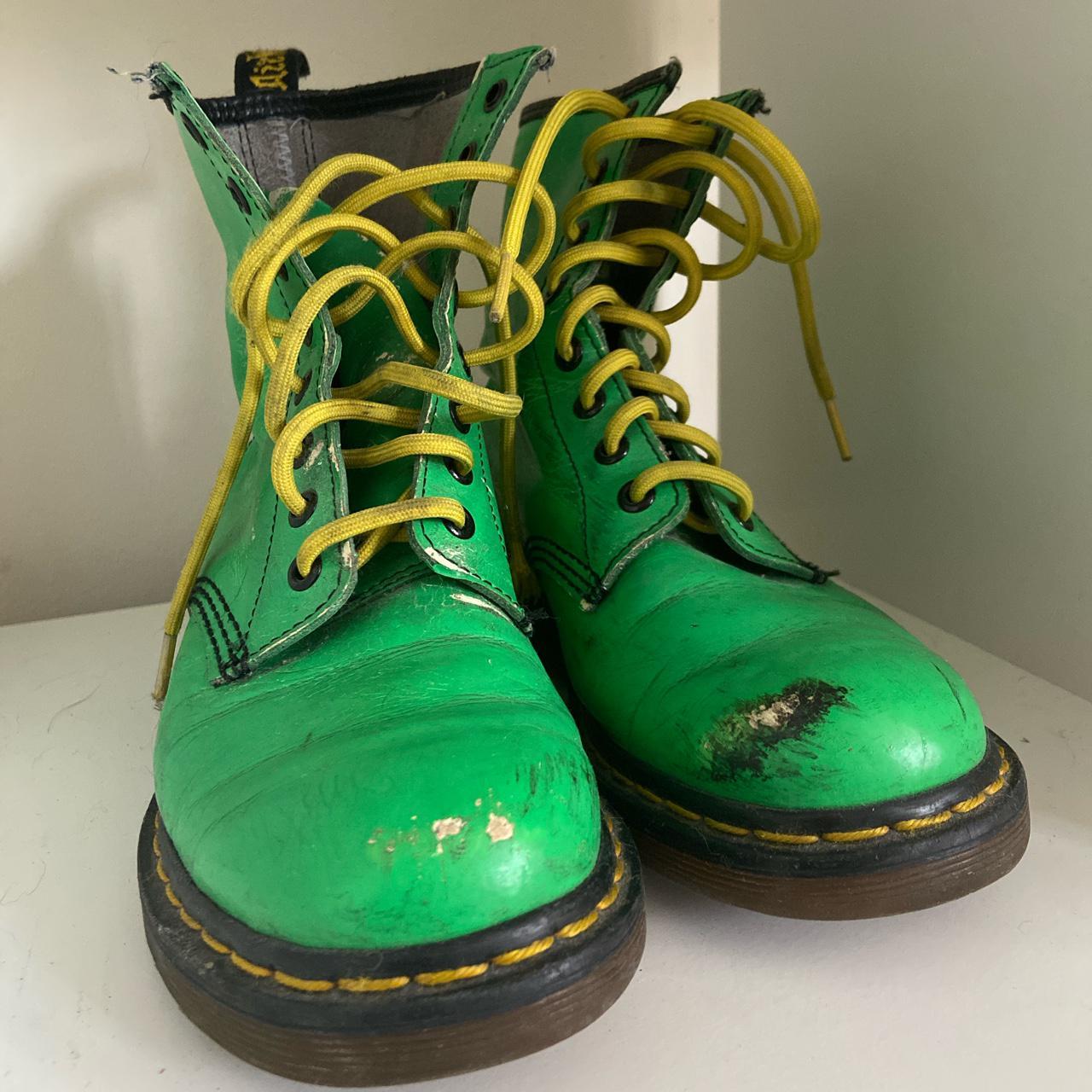 shiny green doc martens