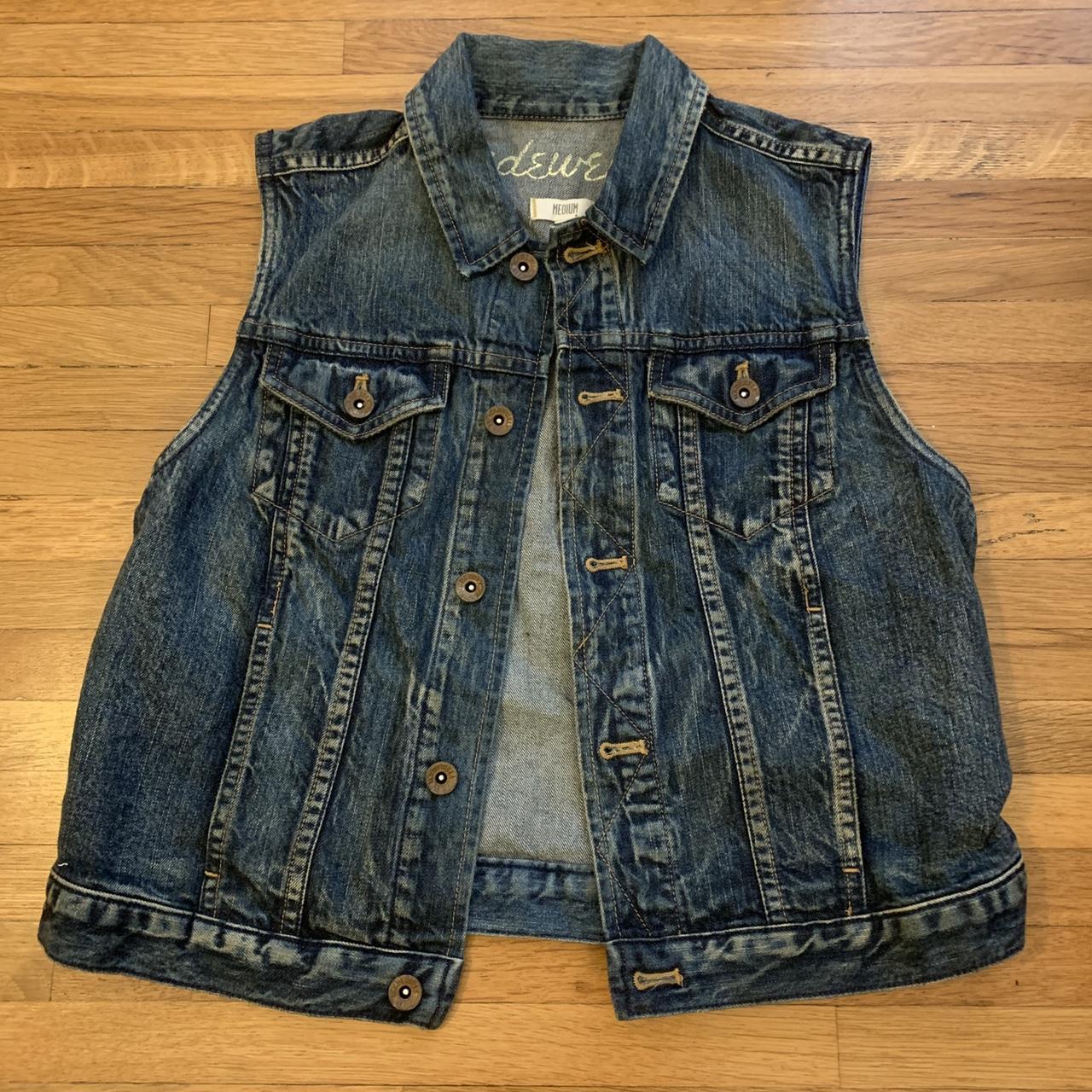 Madewell denim vest! Solid, great condition, 100%... - Depop