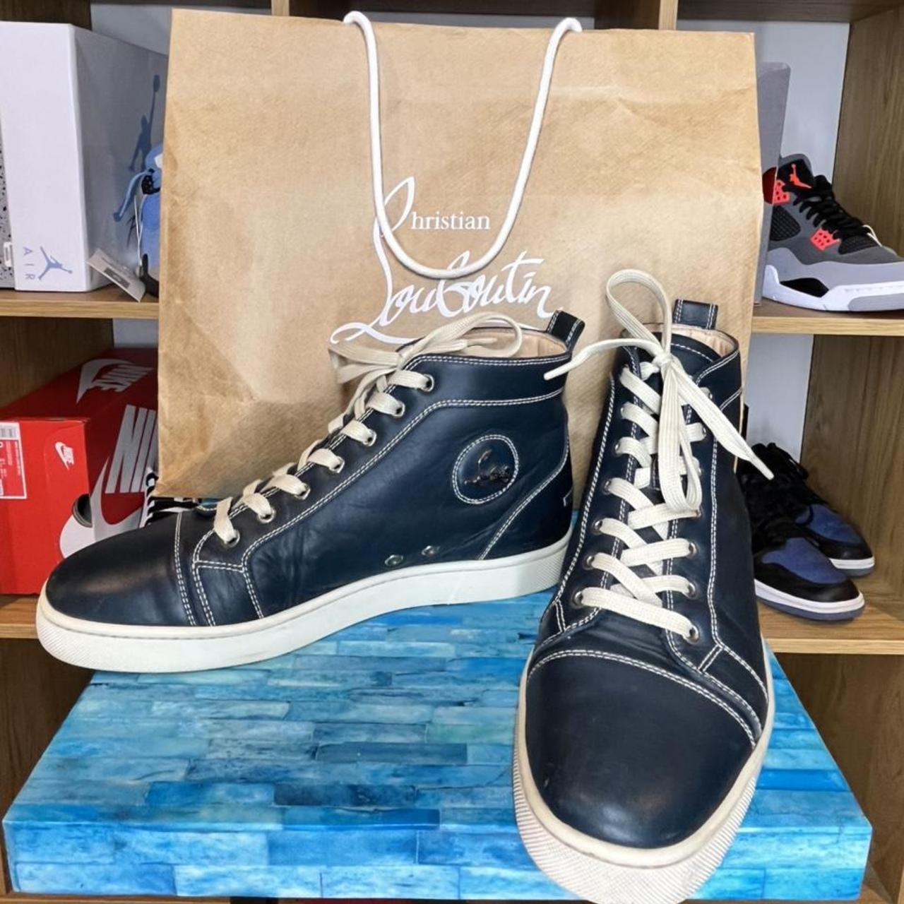 Navy blue Christian louboutin high tops