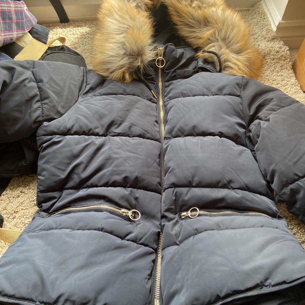 topshop tie waist puffer coat