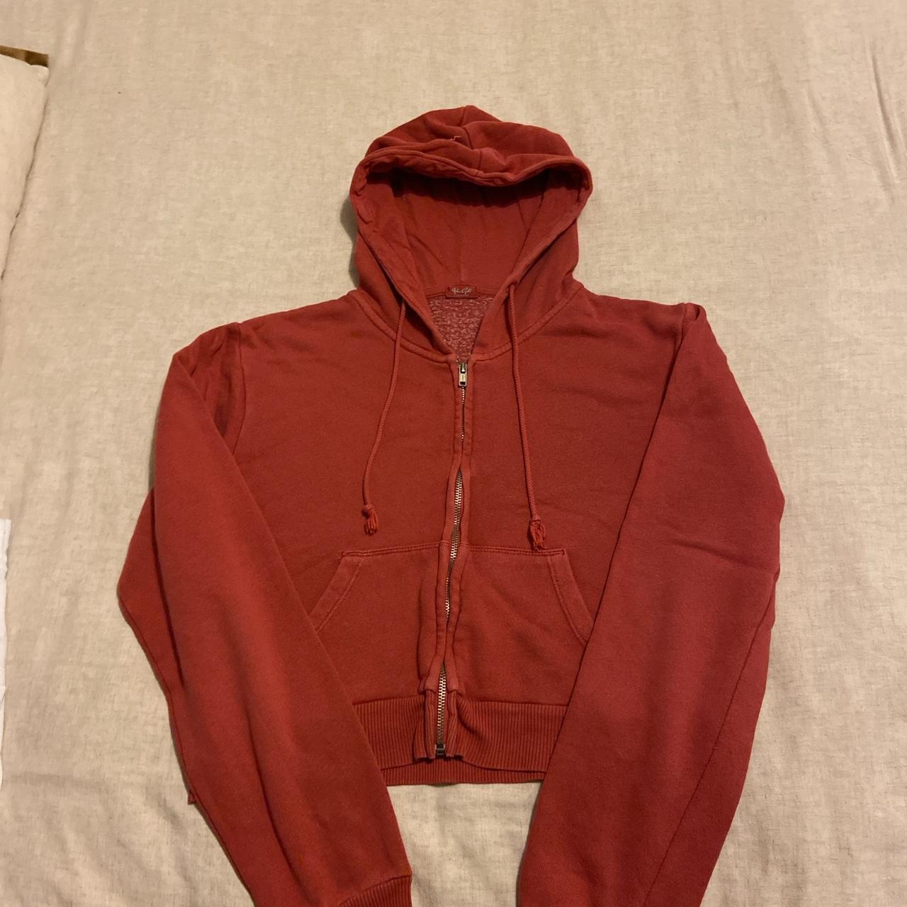 brandy melville pink crystal hoodie pink and cropped x Depop