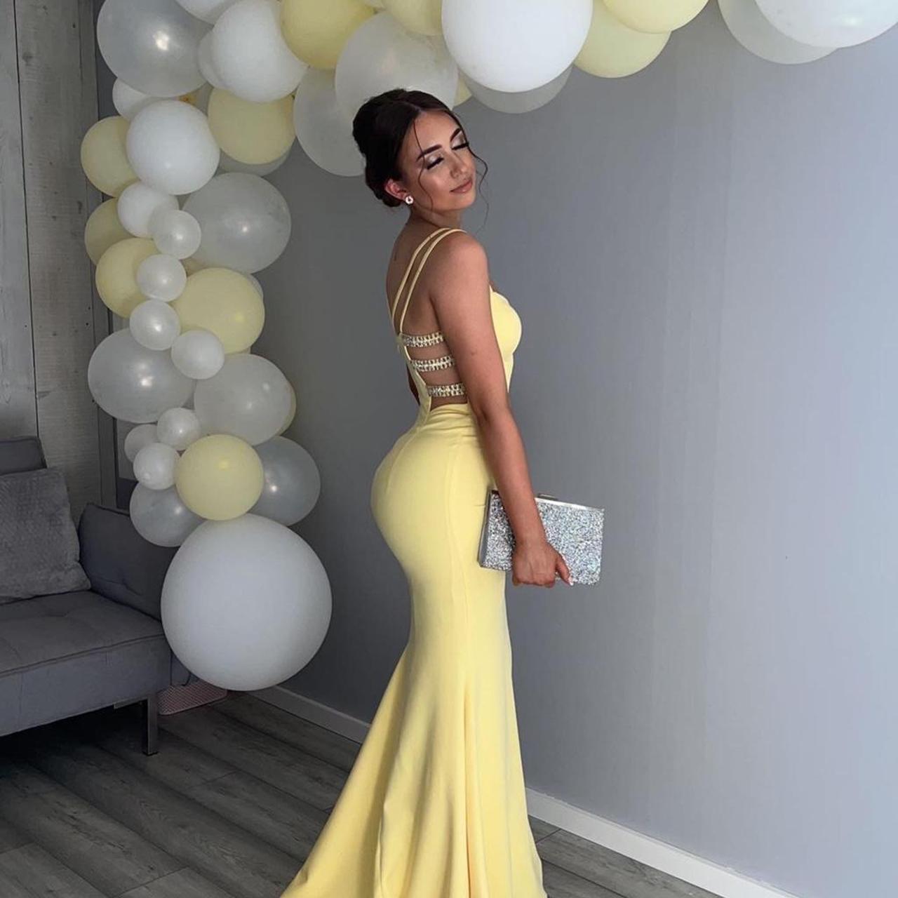 Gorgeous pastel yellow prom dress, wore only for a - Depop