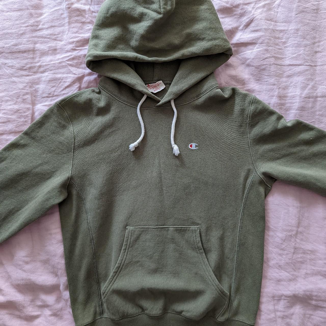 khaki green champion hoodie