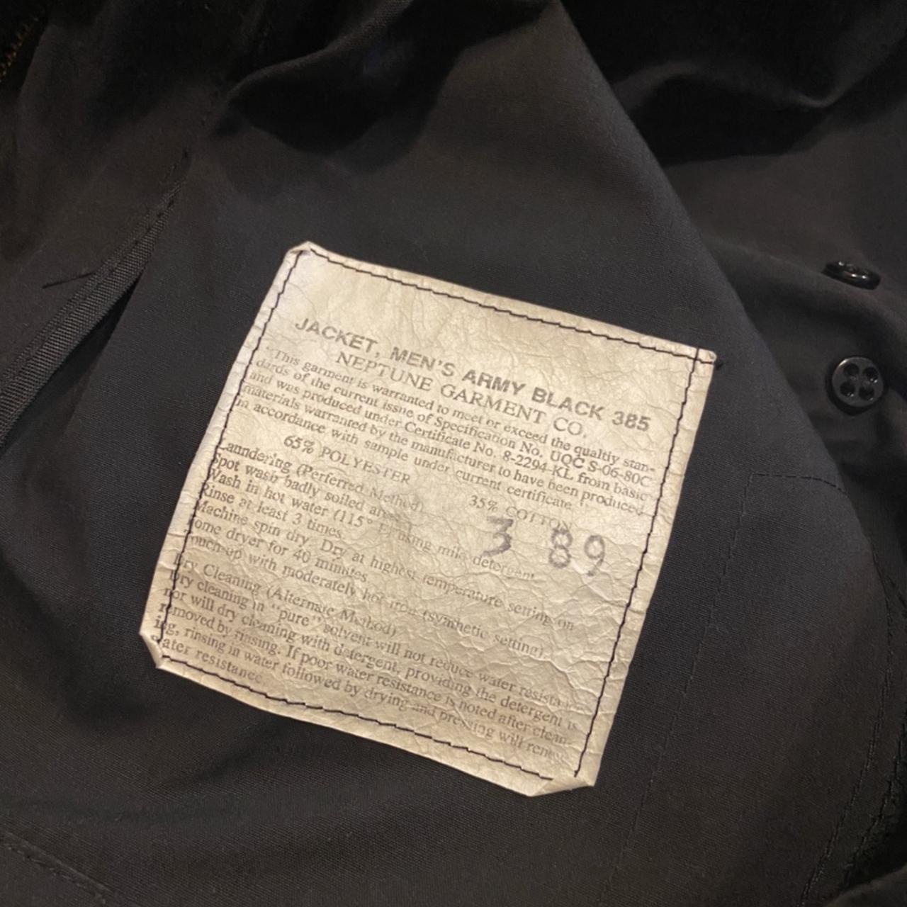 Vintage Neptune Garment Co Military Black Jacket... - Depop
