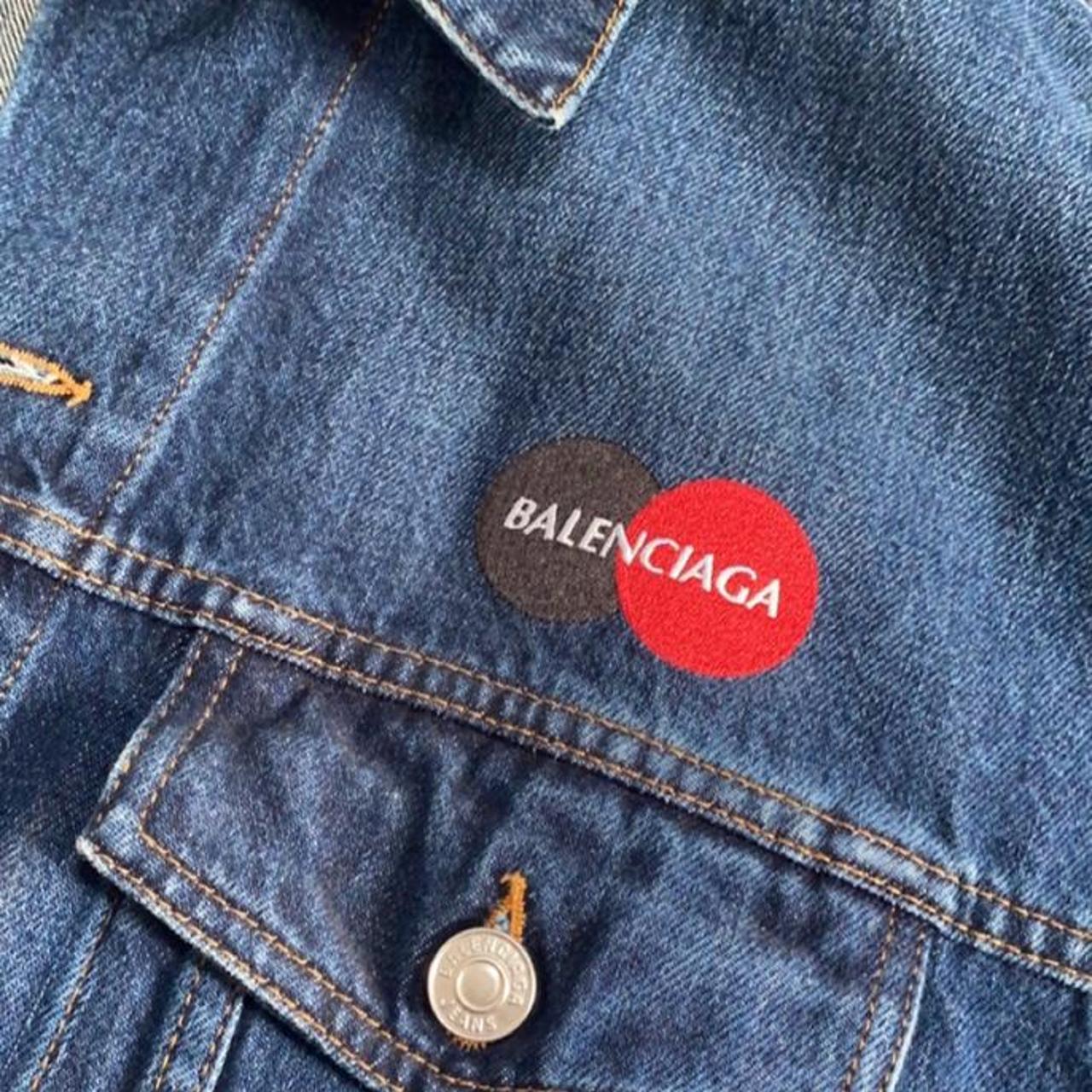 RARE Balenciaga denim jacket. Medium/Large mens.... - Depop