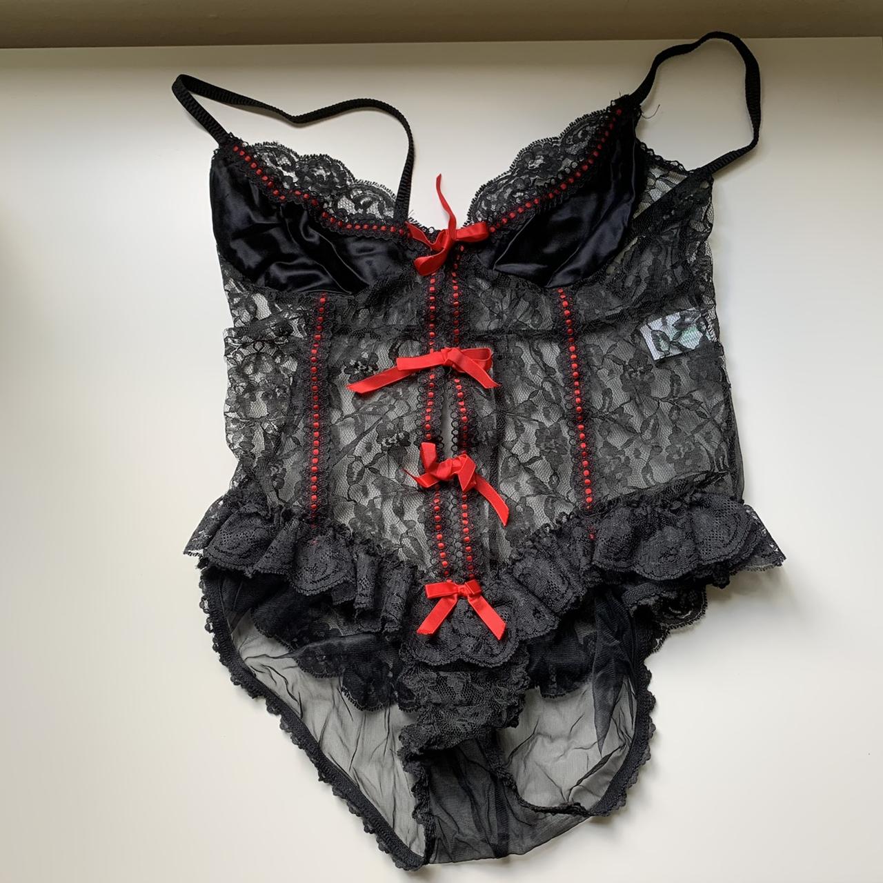 Vintage Sheer Mesh Floral Lace Black Lingerie Depop