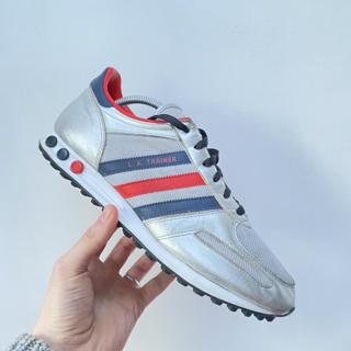 Defile Dazzling Ounce Adidas Originals LA Trainer in Silver, Navy and Red... - Depop