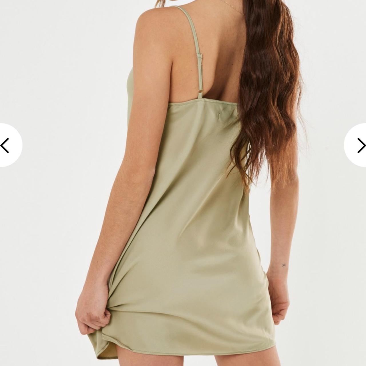 MISSGUIDED khaki satin cowl cami slip mini - Main Image