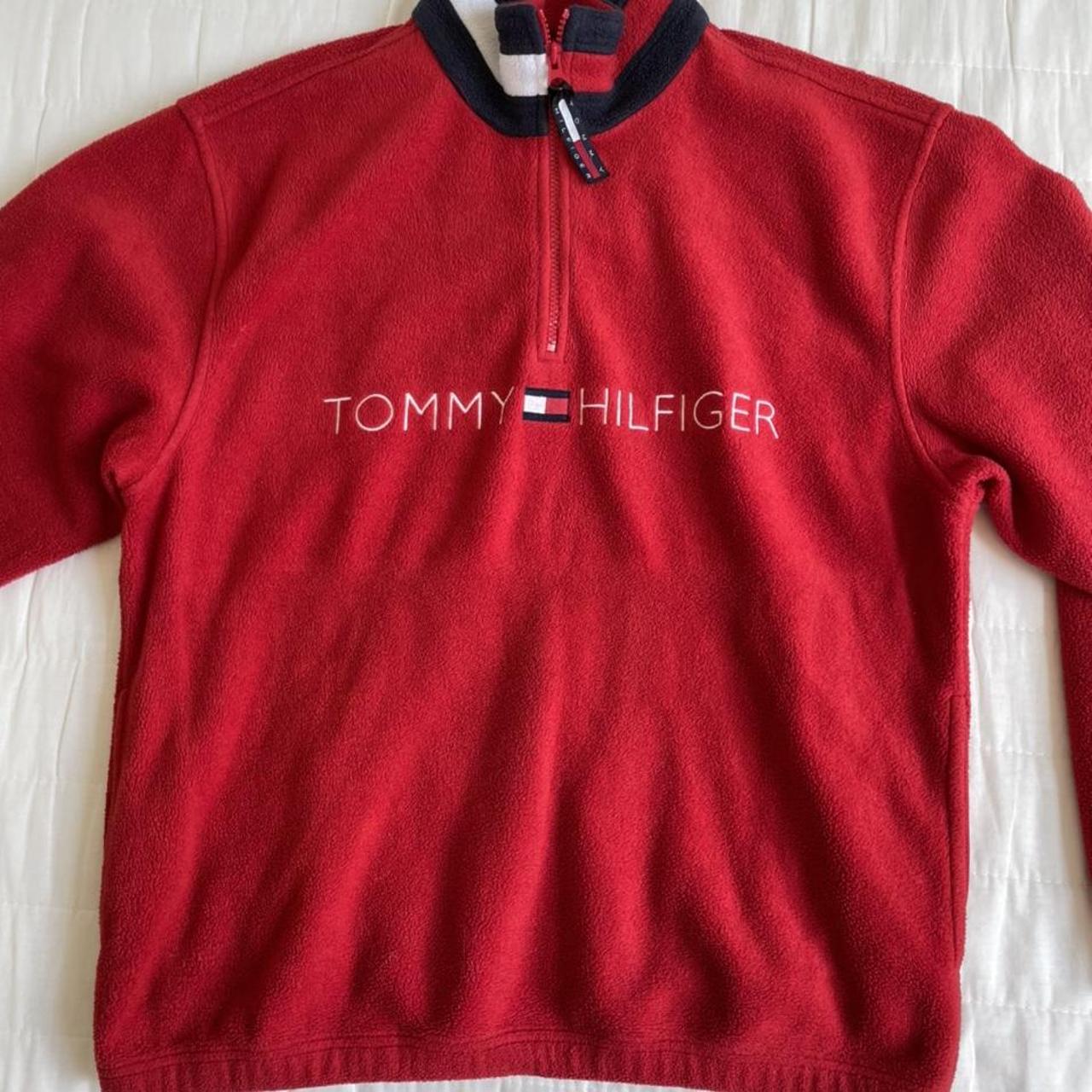 Tommy Hilifiger vintage fleece in red. Men’s size... - Depop
