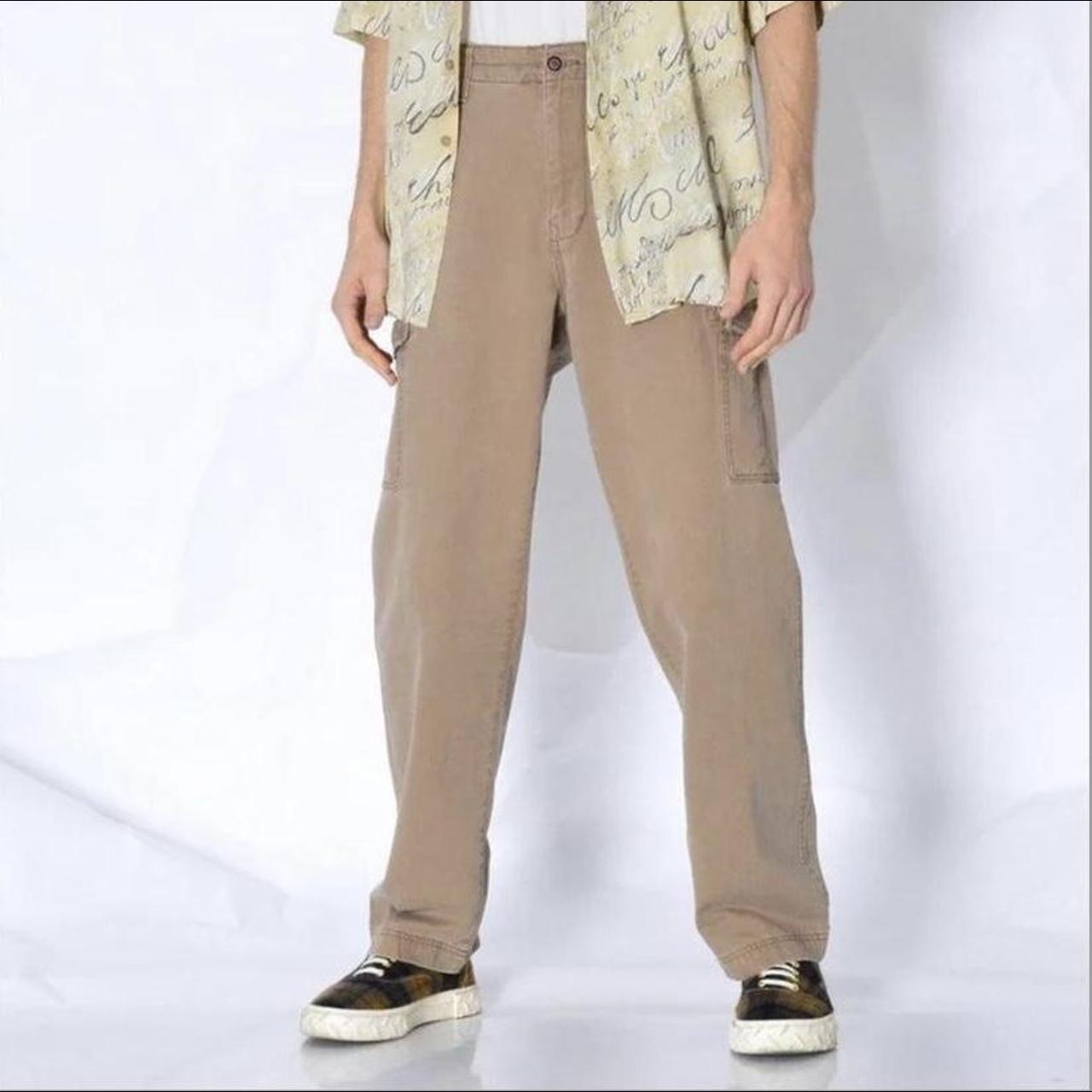 VINTAGE BEIGE CARGO PANTS size 36 waist 32 leg very... Depop