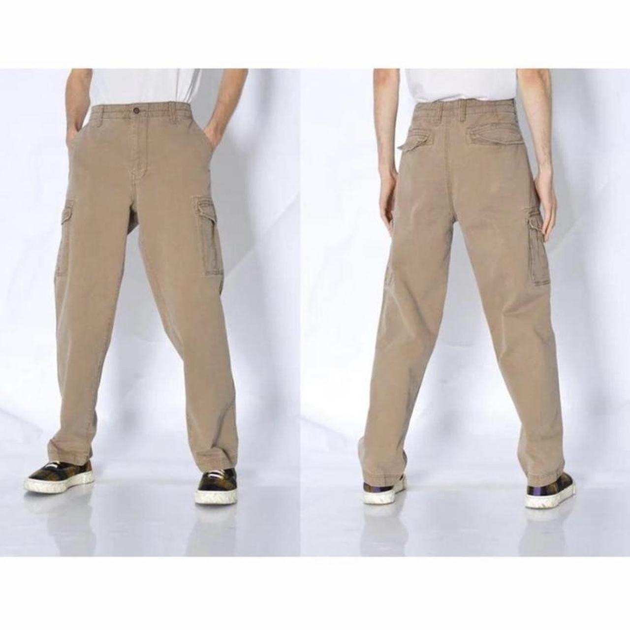 VINTAGE BEIGE CARGO PANTS size 36 waist 32 leg very... Depop
