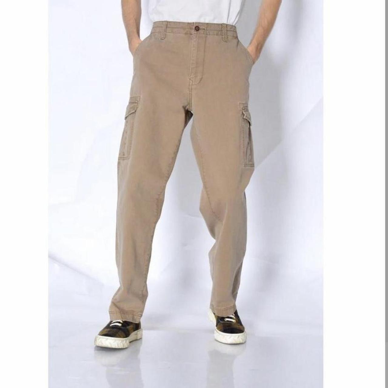 VINTAGE BEIGE CARGO PANTS size 36 waist 32 leg very... Depop