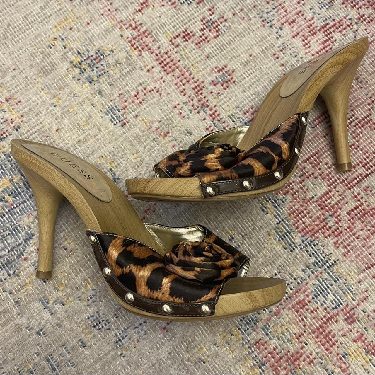 Cheetah open clearance toe heels