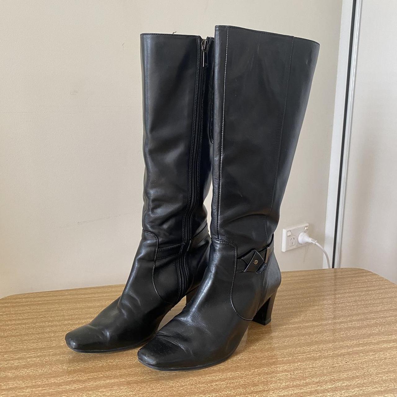 Diana Ferrari leather knee high boots in black 🌹... - Depop