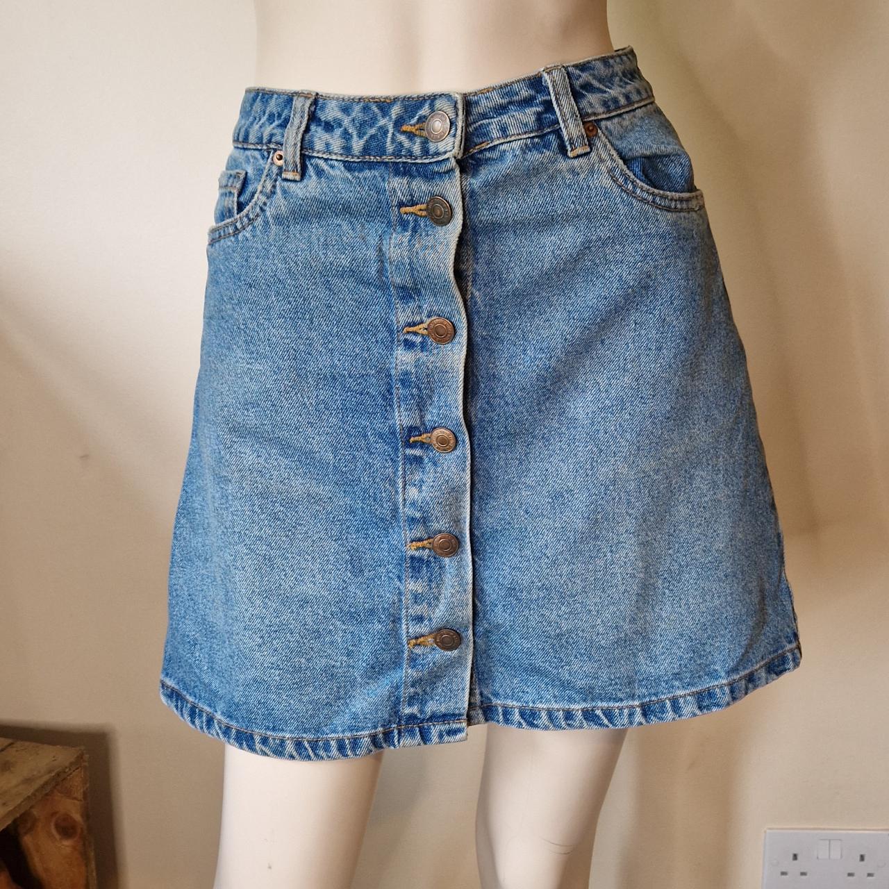 Denim skirt from Newlook, size 8. Button up... - Depop