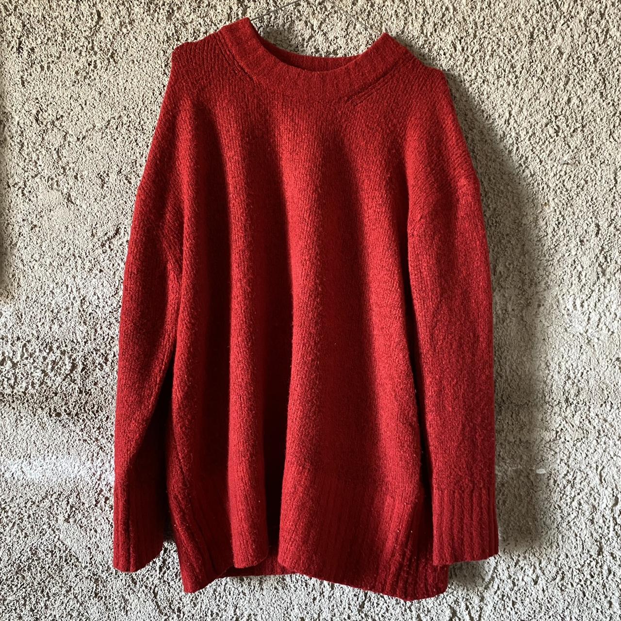 ZARA κοκκινο πλεκτό πουλόβερ πολύ ζεστό, πολύ καλής... - Depop