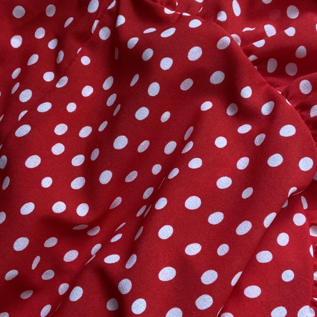 Princess Polly red white polka dot wrap dress - size... - Depop