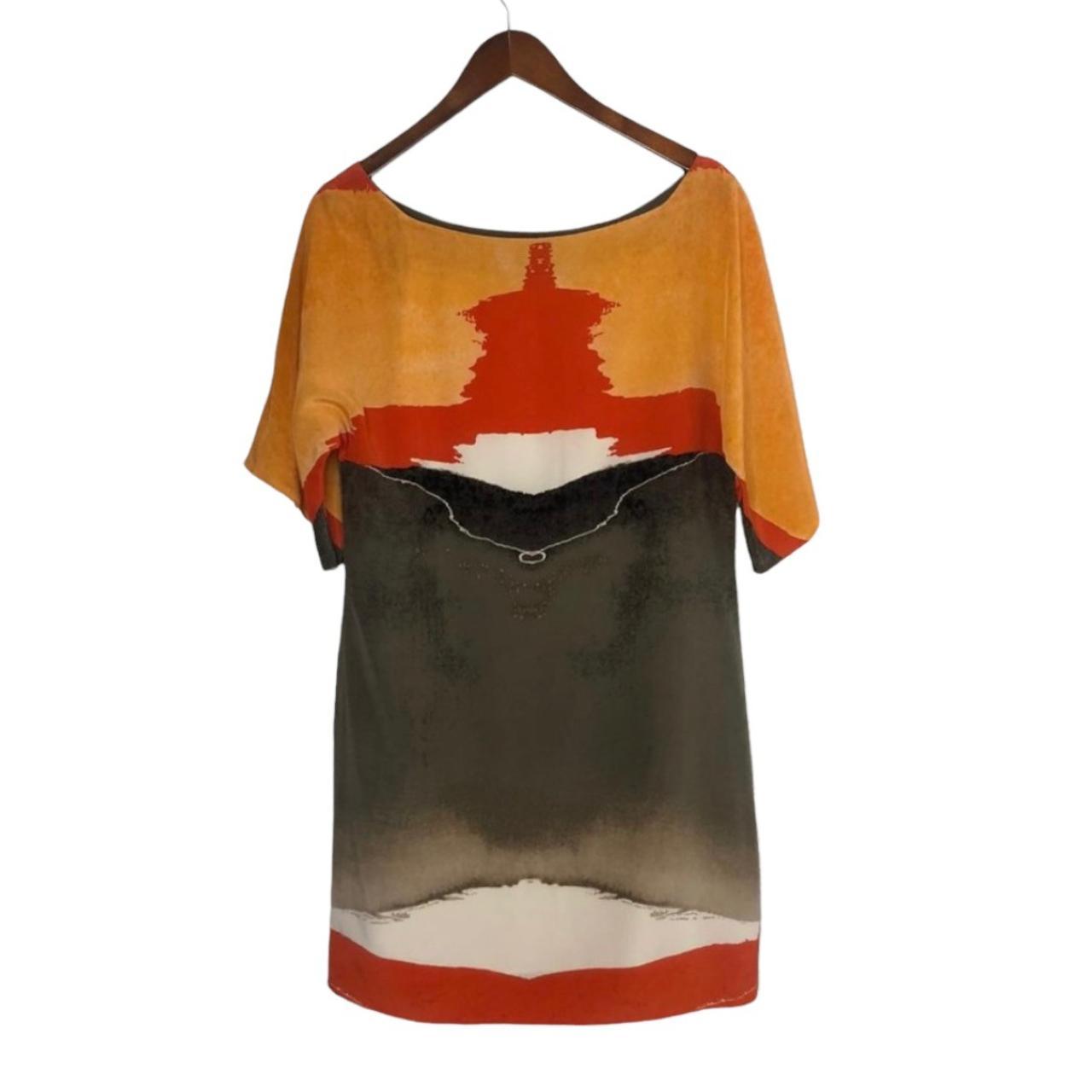 alice + olivia Women's Orange and Grey Dress (4)