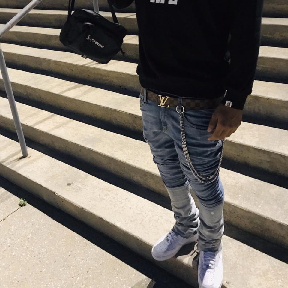 Louis vuitton distressed jeans