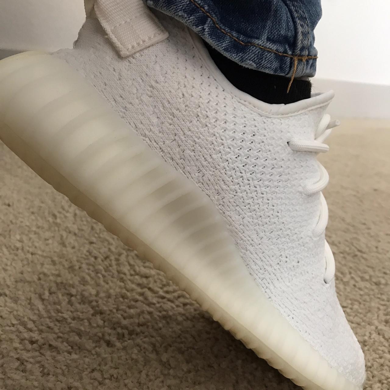 yeezy boost 350 v2 cloud white on feet