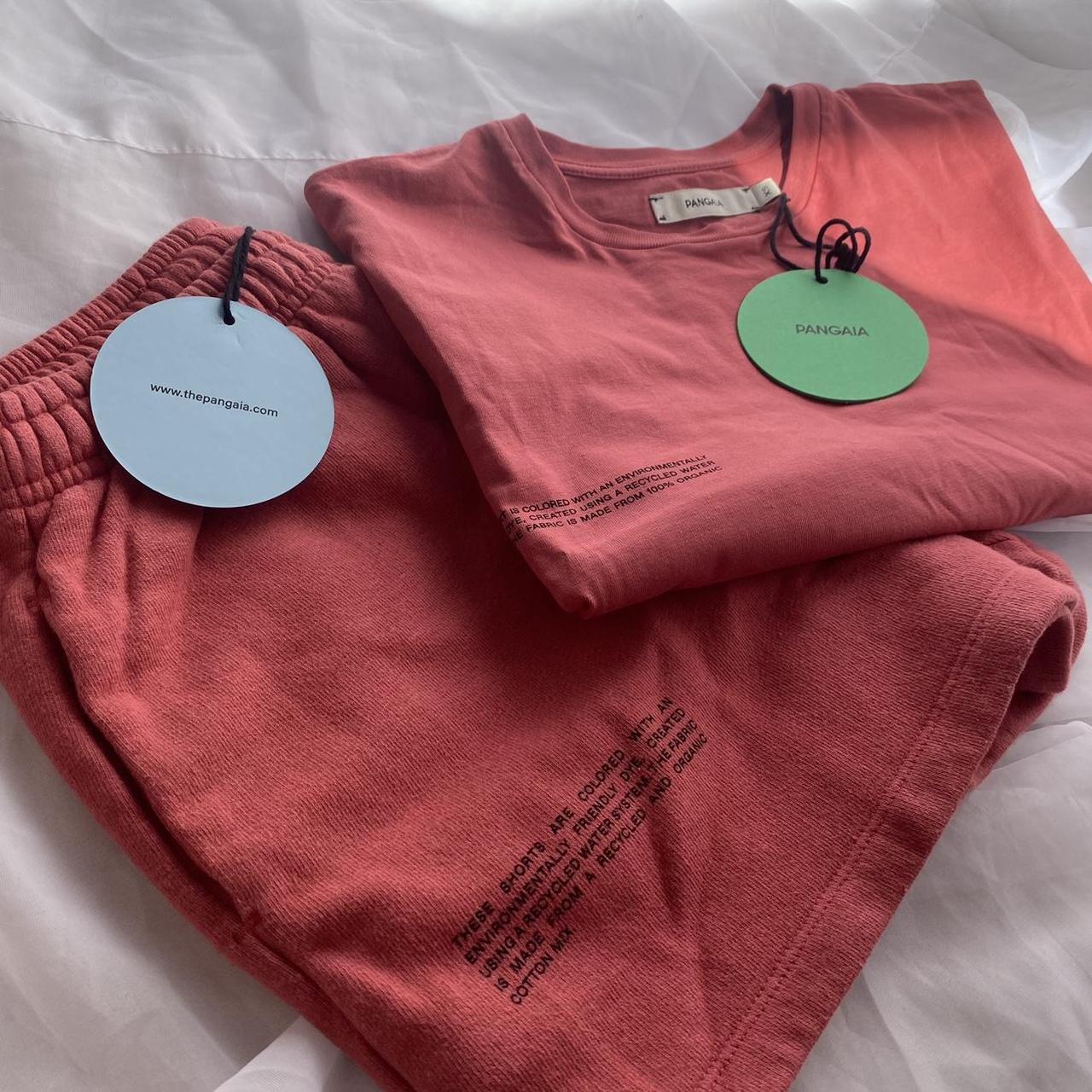 Pangaia set in mineral red Pangaia cropped tshirt... Depop