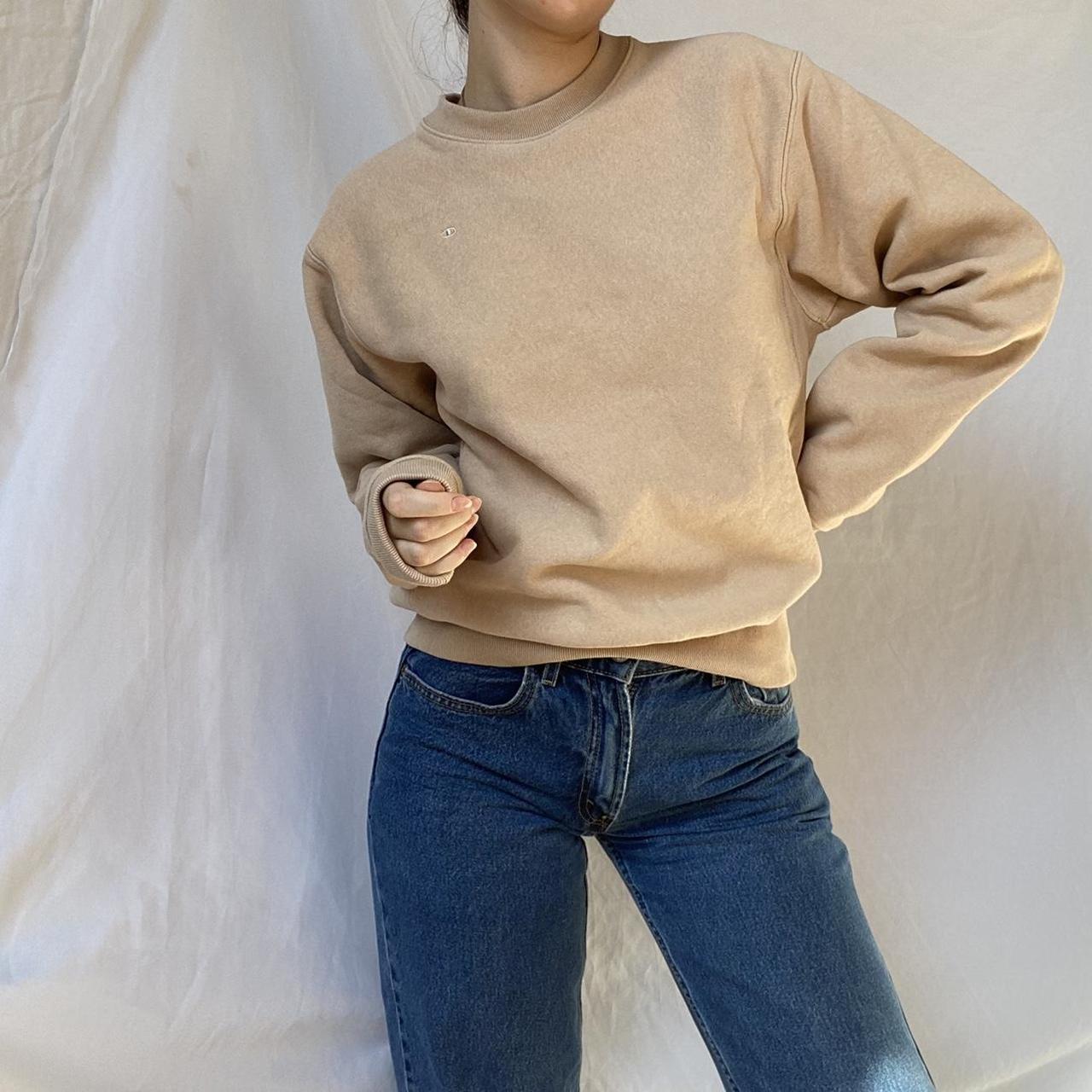 Champion Women's Tan and Cream Sweatshirt