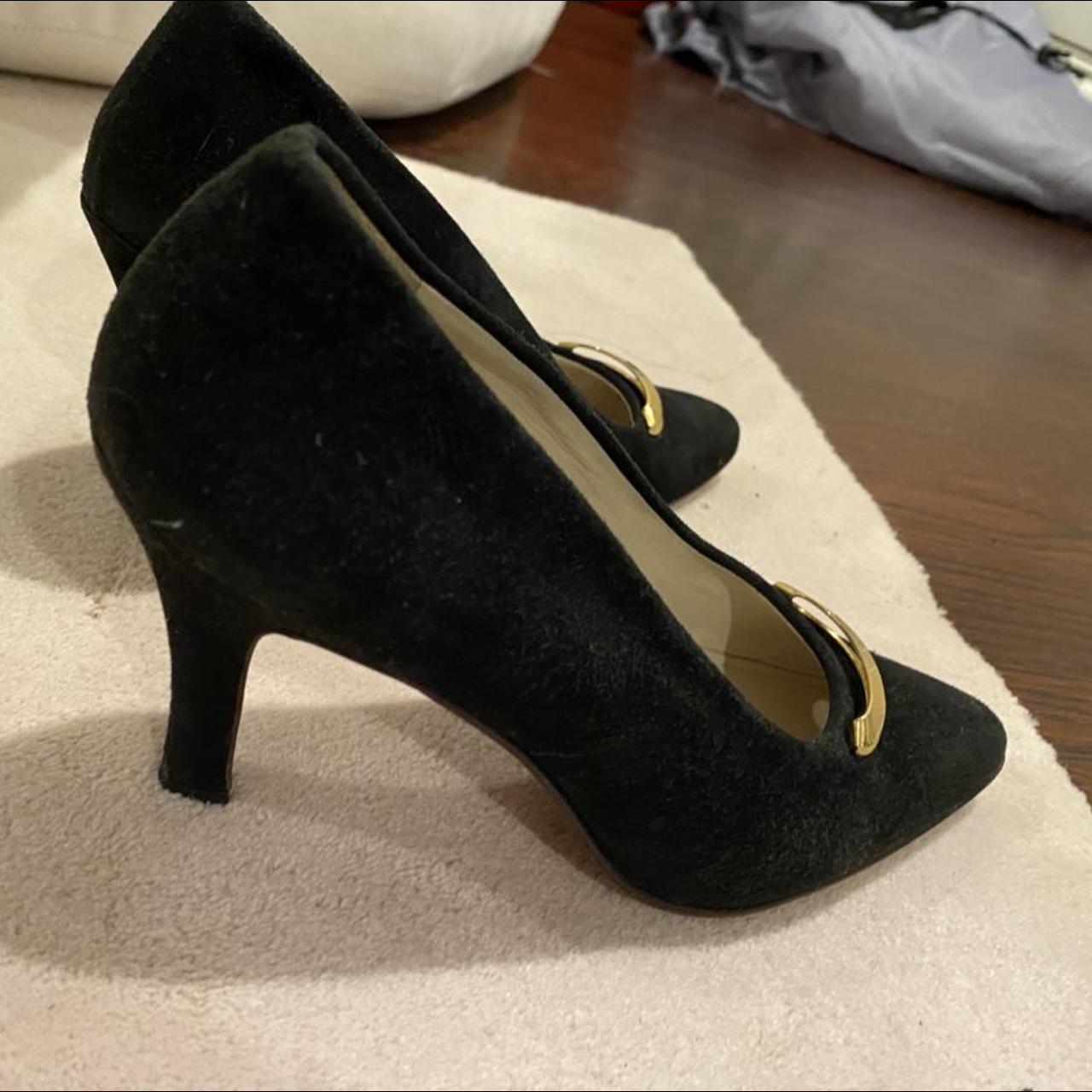 Bally Women's Black And Gold Courts | Depop