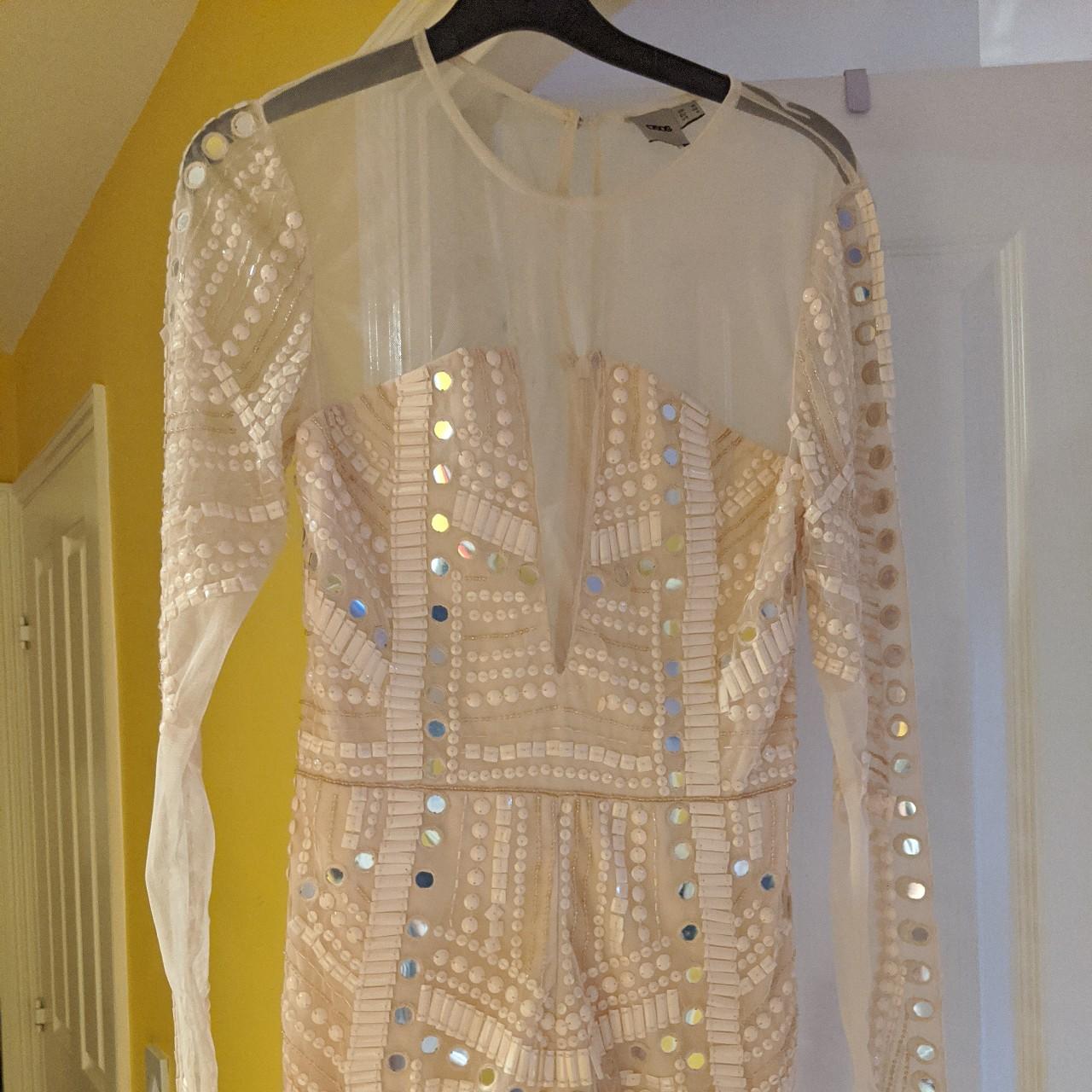 ASOS baby pink sequin mirror jumpsuit size 10 Depop