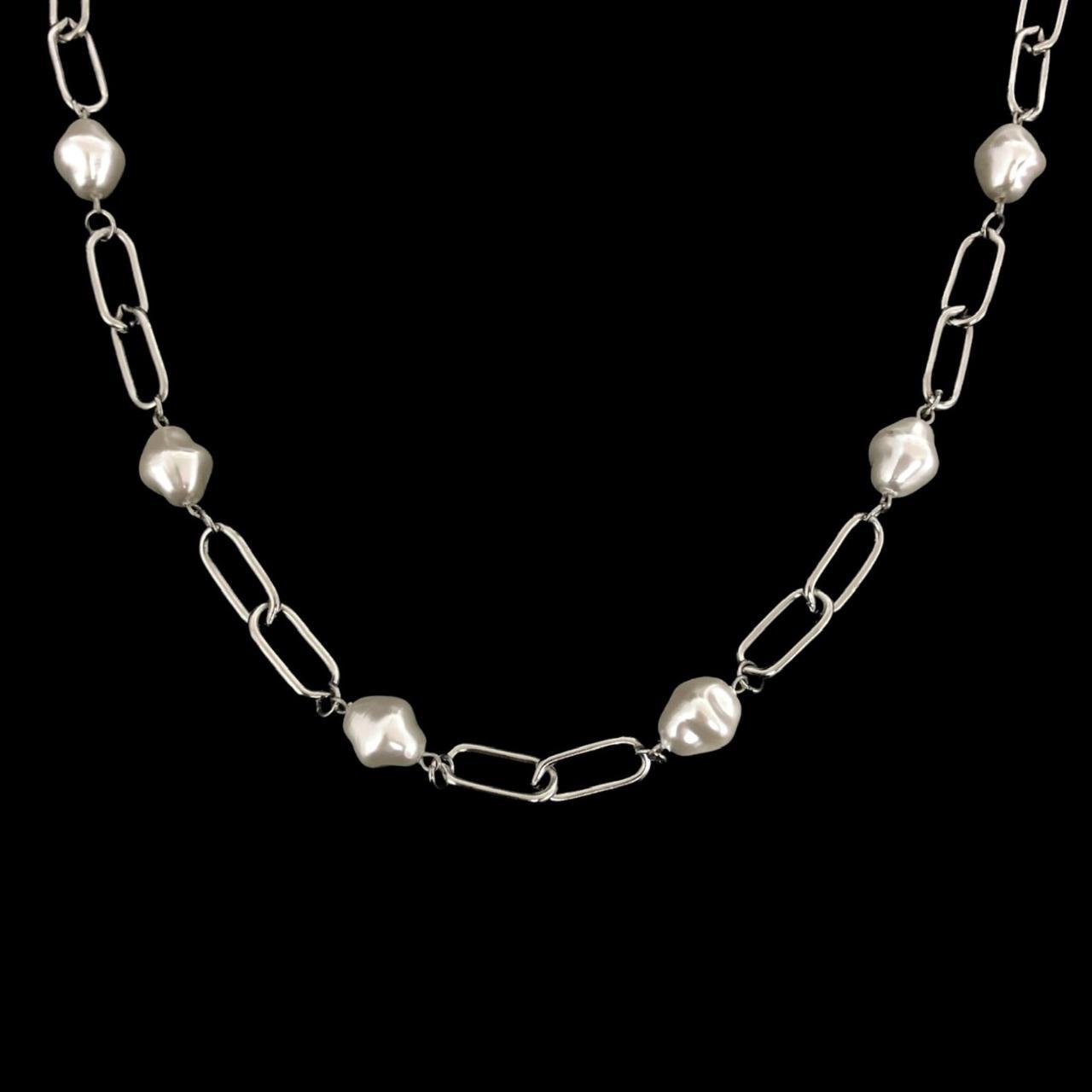 PEARL PAPERCLIP CHAIN NECKLACE 100 WATERPROOF AND... Depop