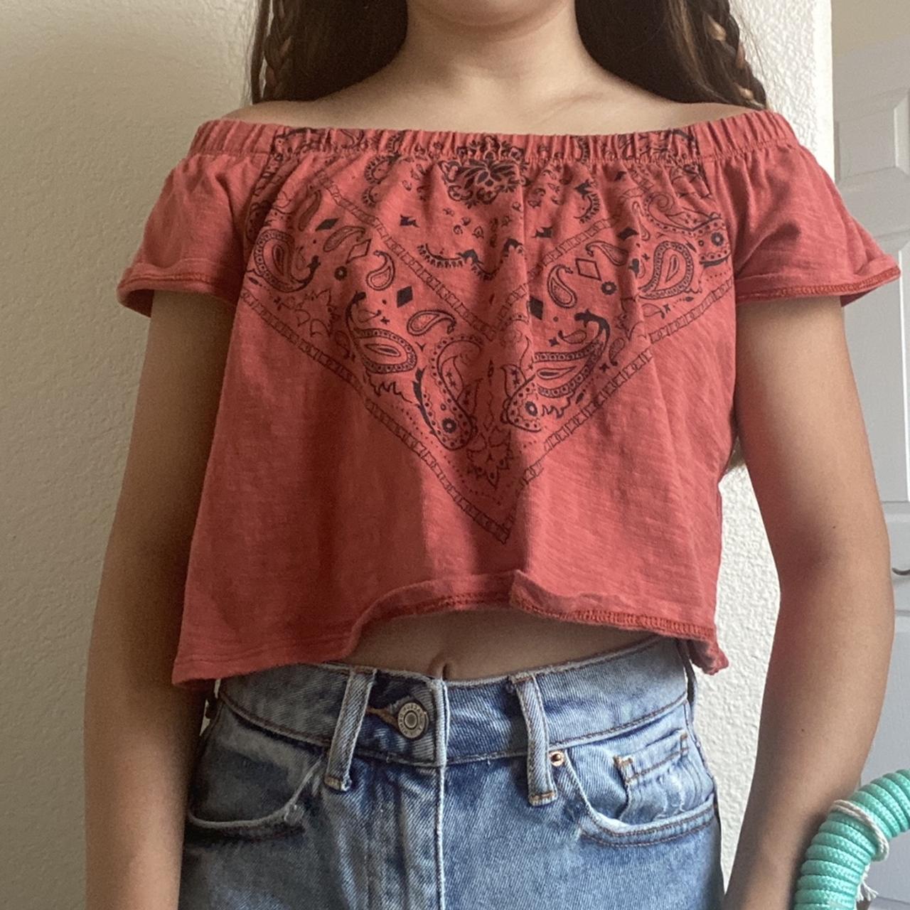 Cute bandana style crop top Brand Rustic... Depop