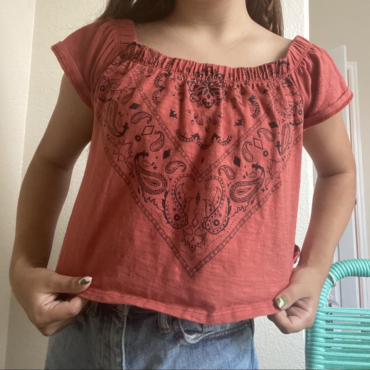 Cute bandana style crop top Brand Rustic... Depop