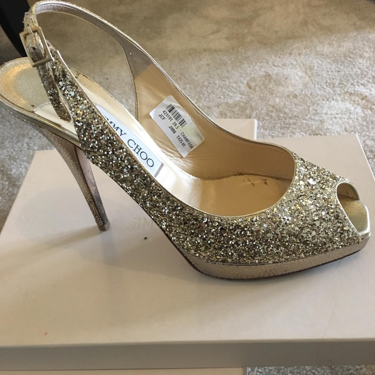 Jimmy choo discount cinderella shoes gold