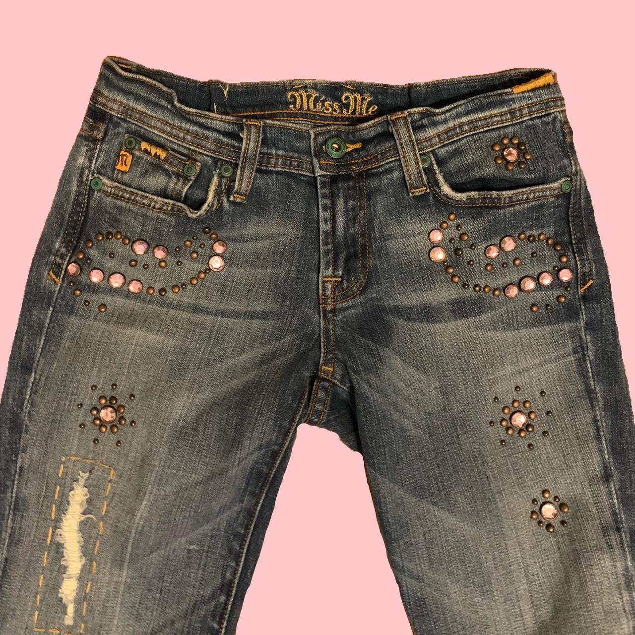 authentic Miss Me vintage bootcut y2k jeans w/ gem... Depop