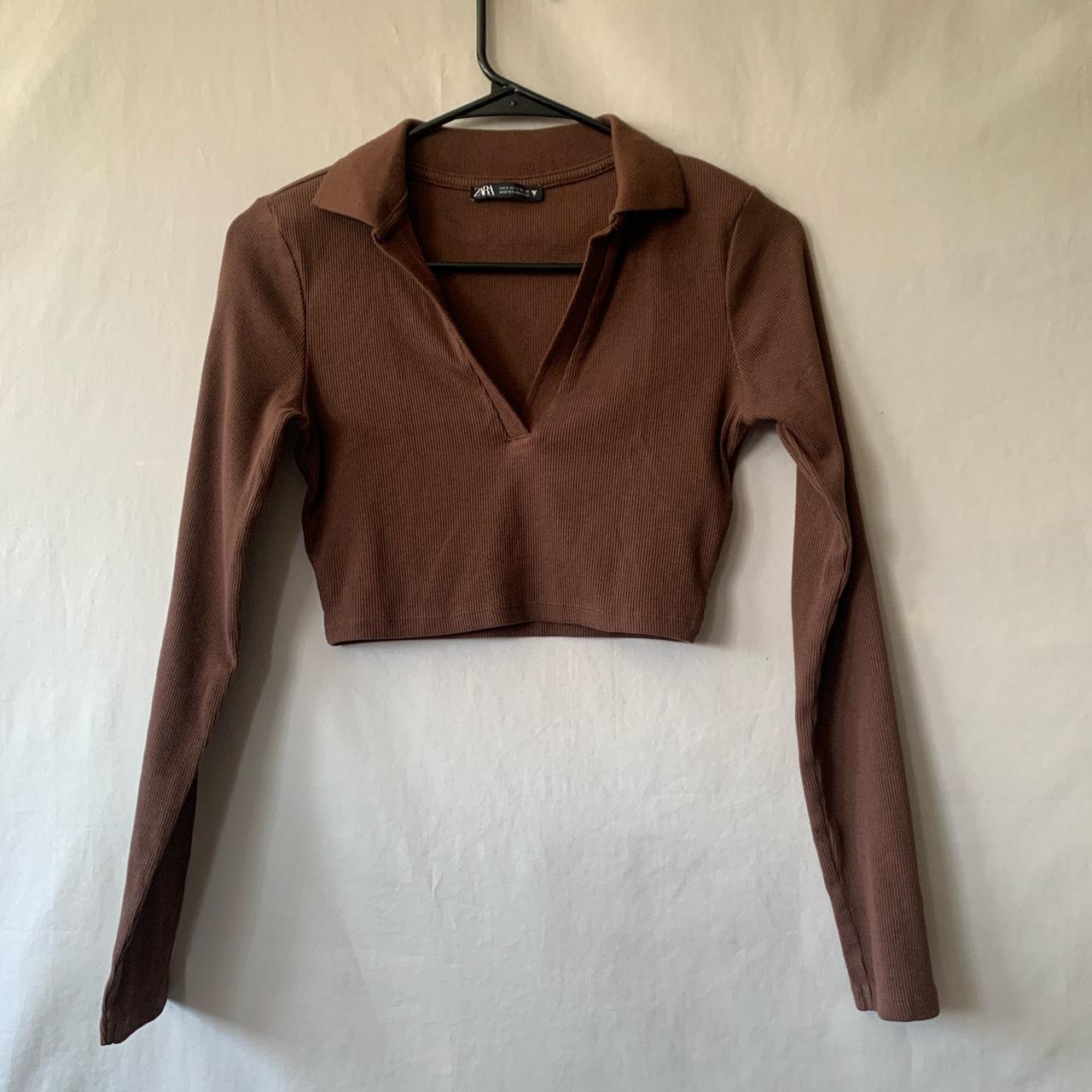 Zara Women's Brown Croptop Depop