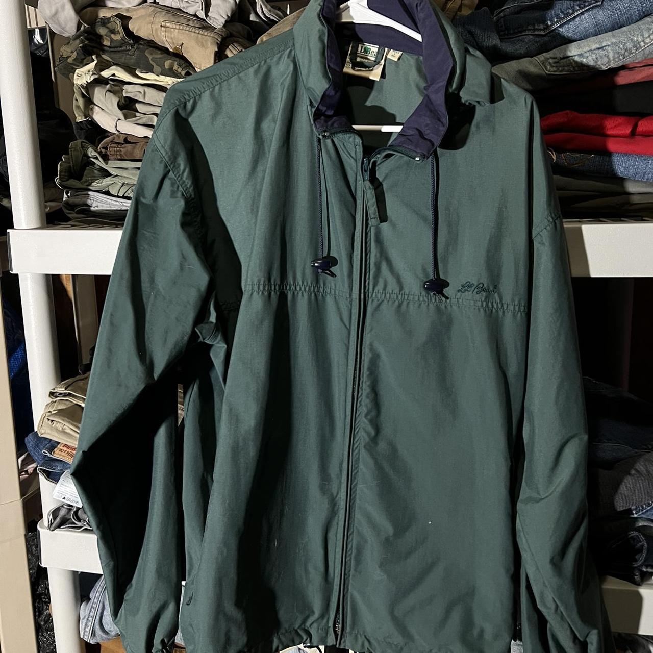 Vintage LL Bean Green Windbreaker Jacket Size:... - Depop