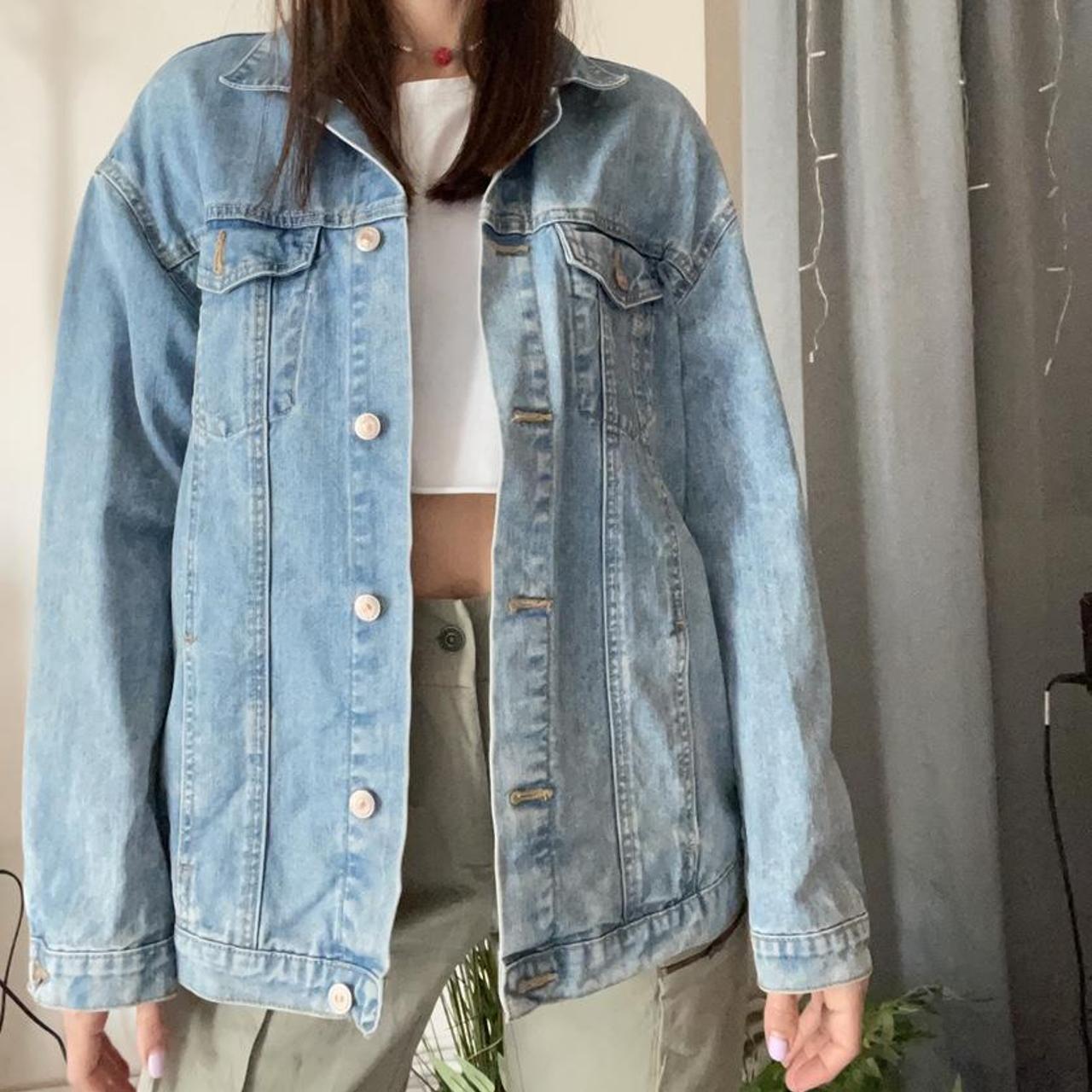 Zara oversized denim jacket Size:S - Depop