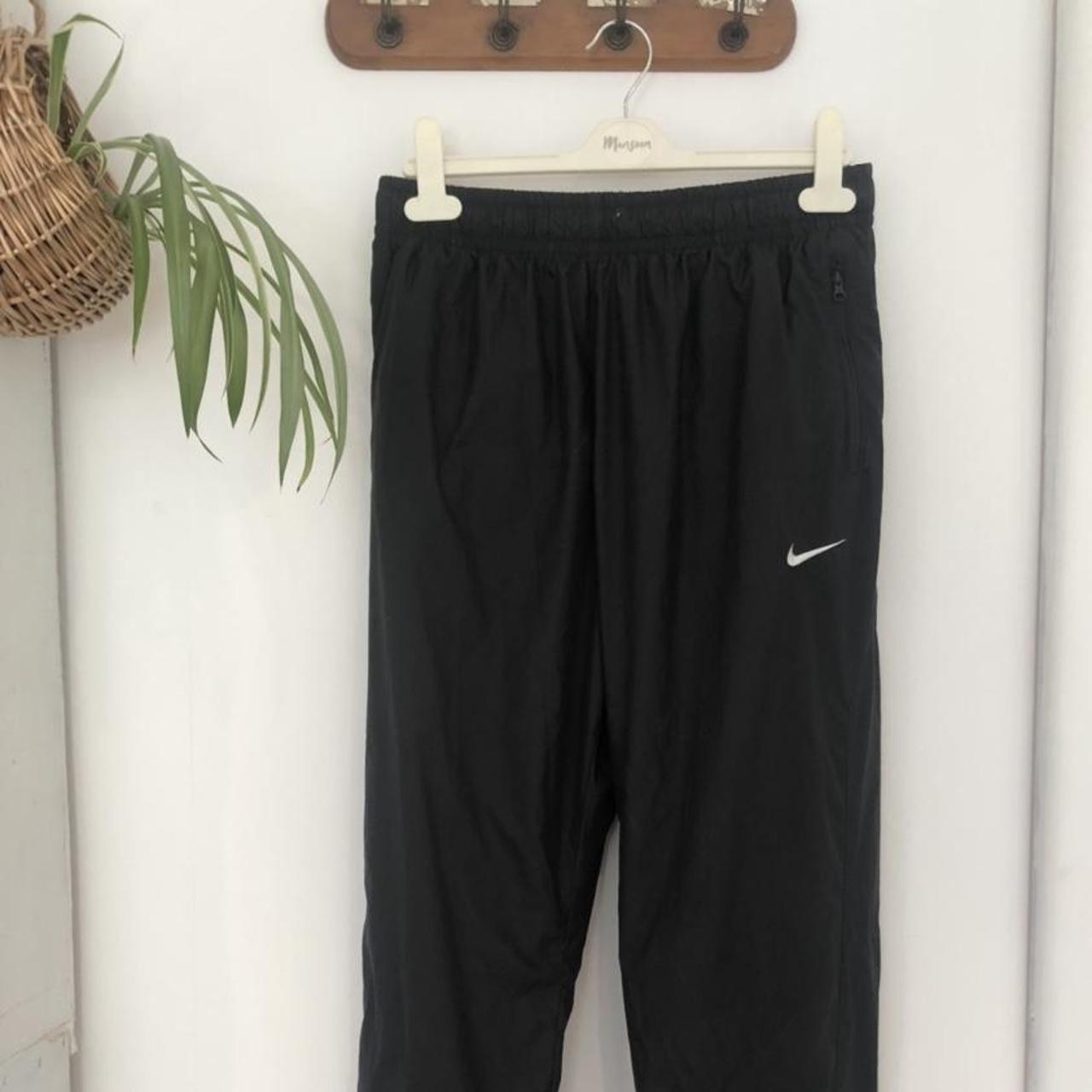 Black Nike Trackies- Dry Fit Material Size M - Depop