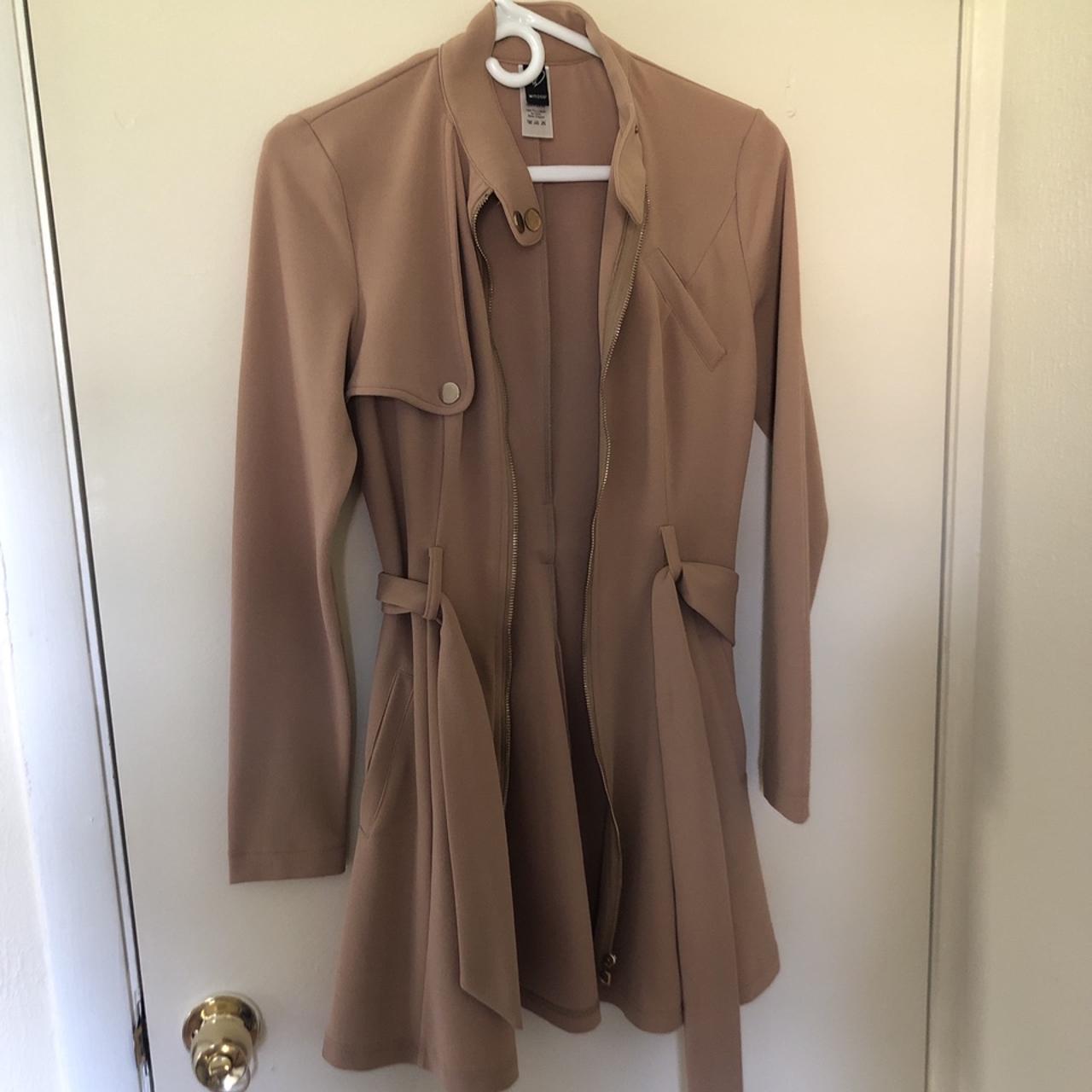 Small caramel mini trench coat made form... - Depop