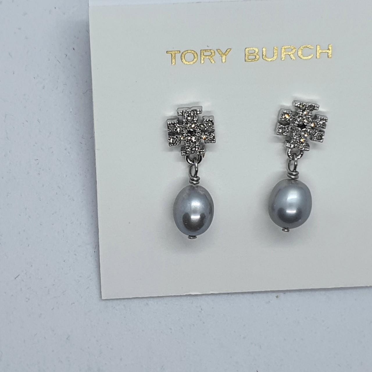 Tory Burch Crystal Pearl Stud Earrings