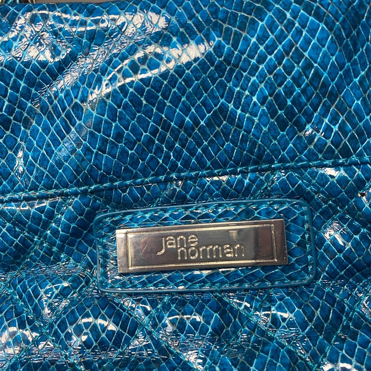 Dark turquoise snake print Jane Norman bag Depop