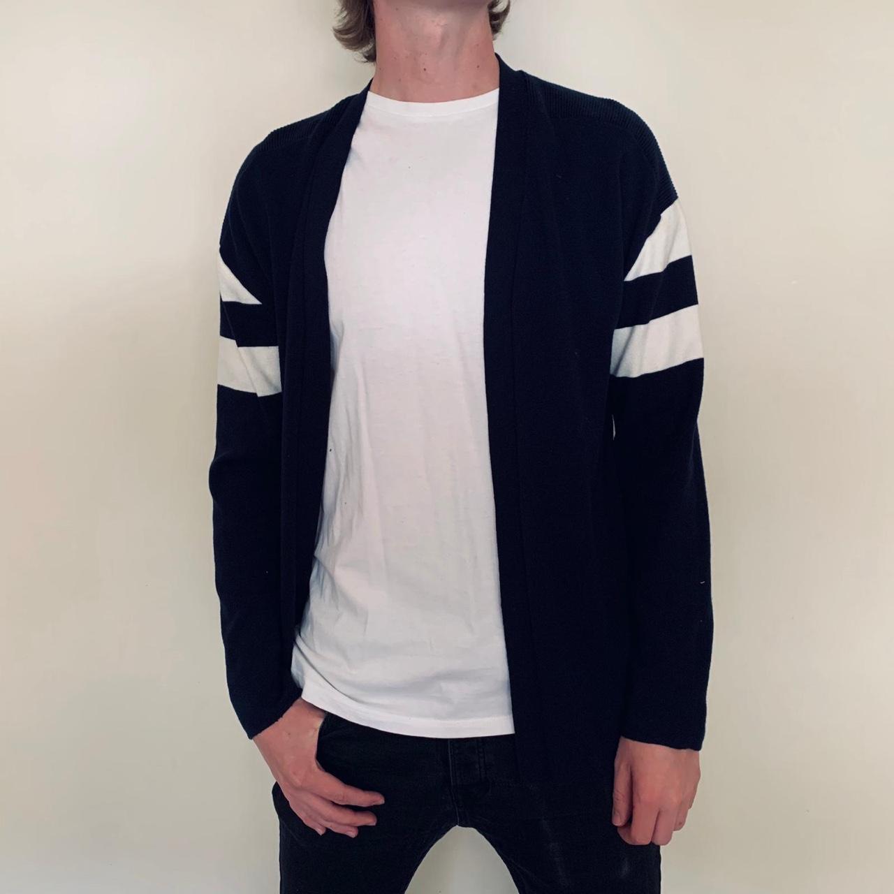zara navy cardigan