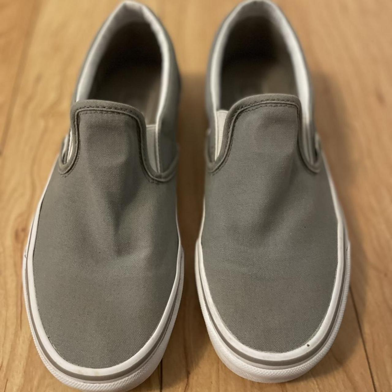 Charcoal grey slip on vans In amazing condition,... - Depop