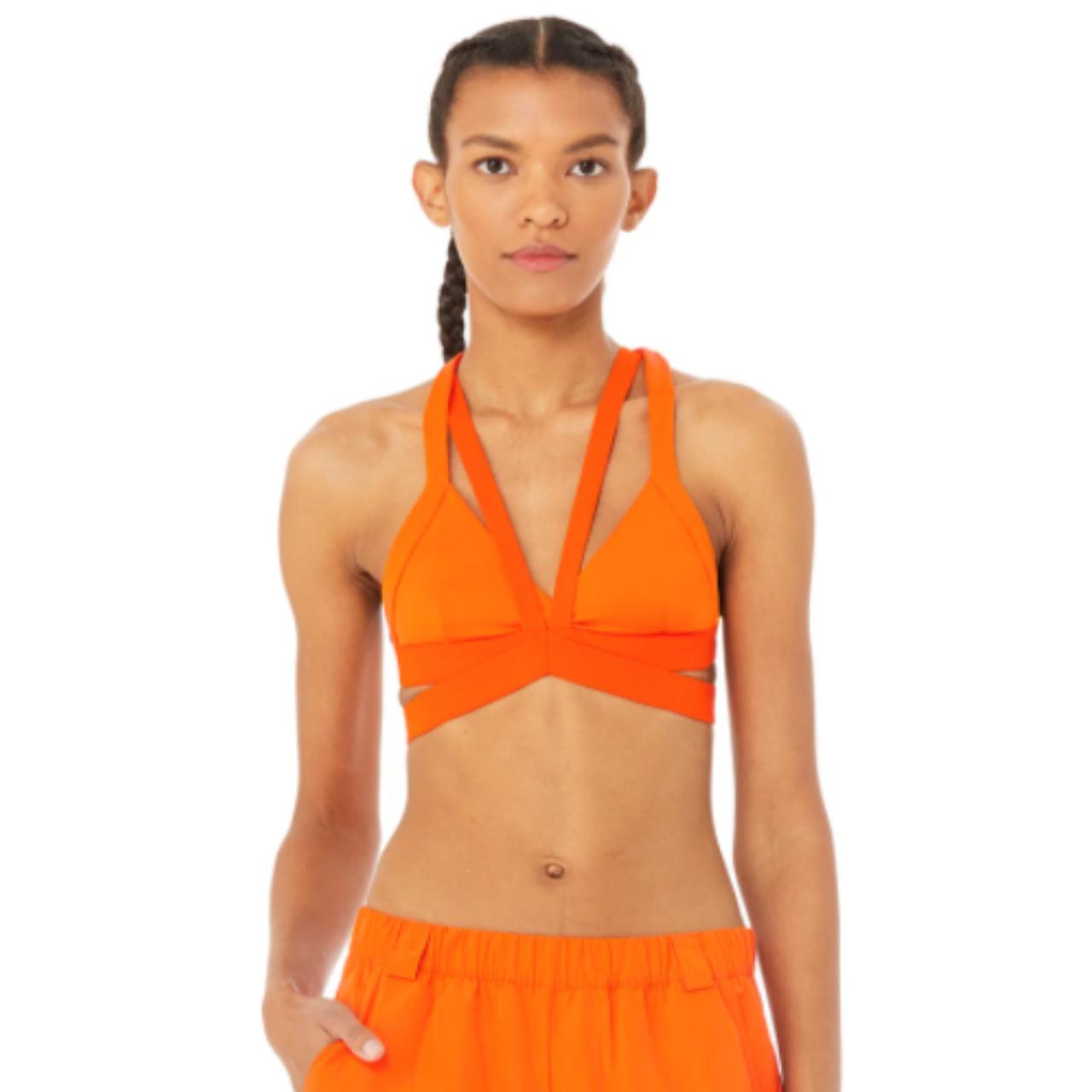 Alo Yoga Nadi Bra Tangerine XS NWT Strap Session Bra